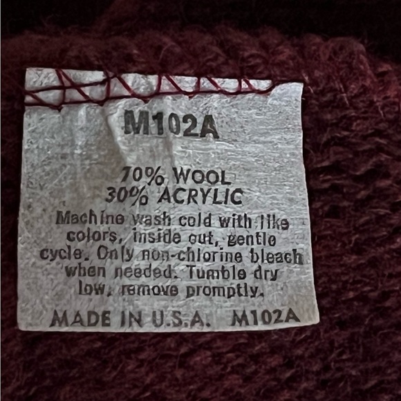 Neely, Ltd Burgundy Button Up Eclectic Grandpa Wool Blend Cardigan Sweater L EUC - Picture 11 of 11
